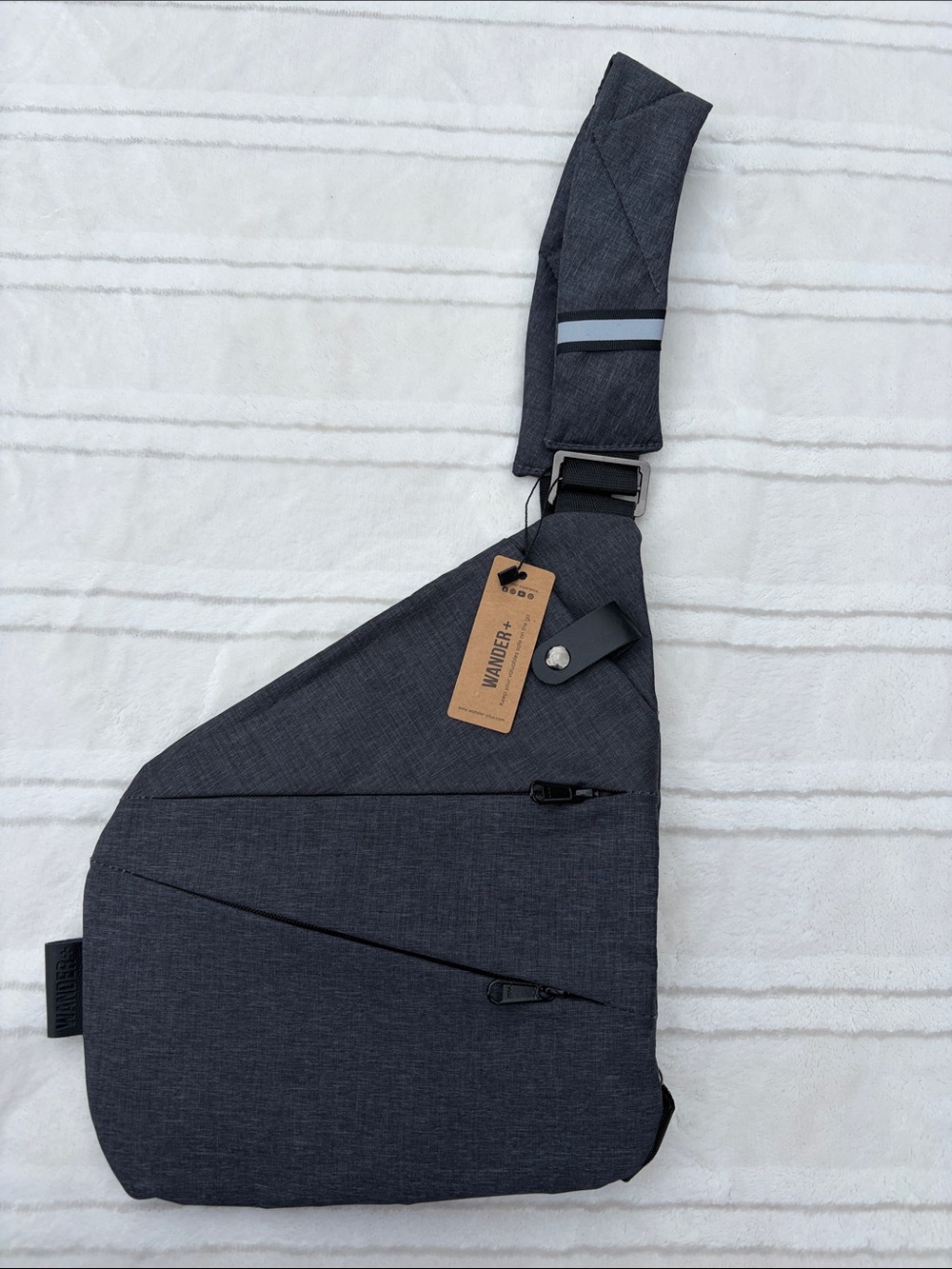 NWT Wander plus Charcoal Gray Sling Bag